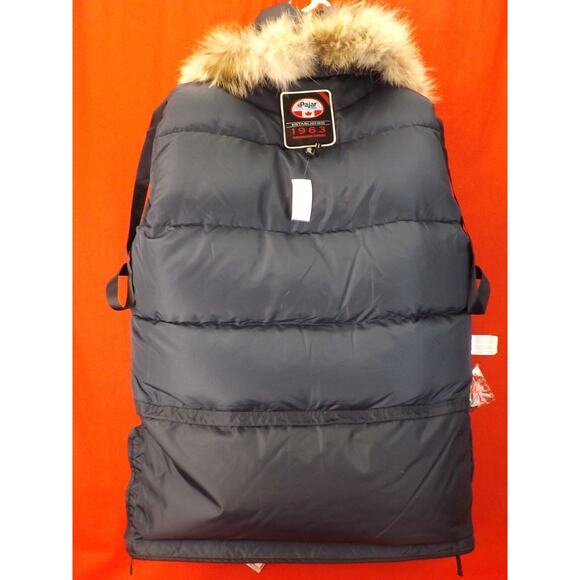 NEW PAJAR CANADA BLUE NYLON COYOTE FUR HOODIE EAGLE GOOSE DOWN JACKET XL - Picture 7 of 9